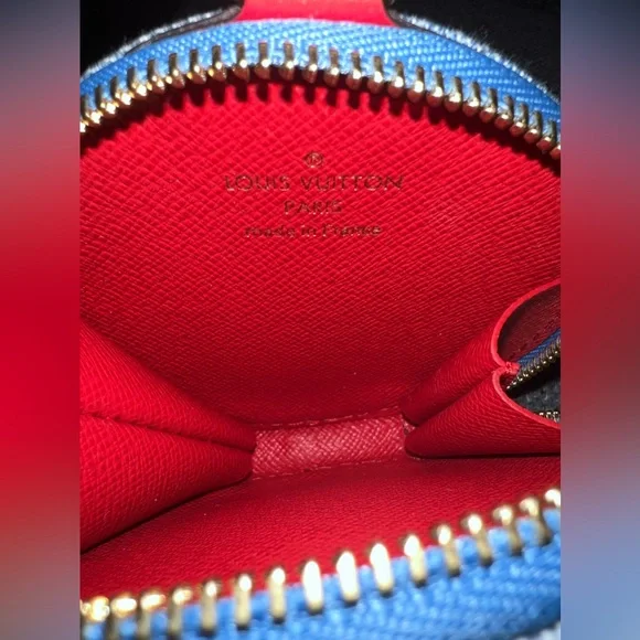 Authentic Louis Vuitton denim patchwork coin purse bag charm - Picture 7 of 7